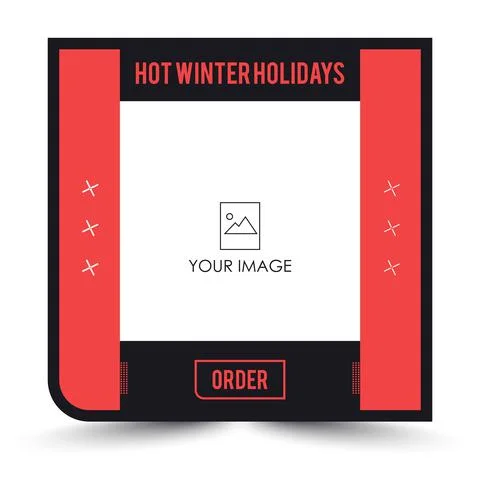 Square banner template. Suitable for social media posts and web ads on the Stock Illustration
