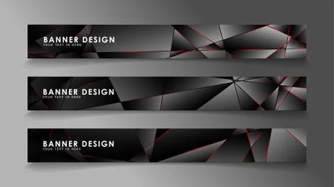Square banner vector collection . Black premium background with luxury dark p Stock Illustration