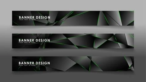 Square banner vector collection . Black premium background with luxury dark p Stock Illustration