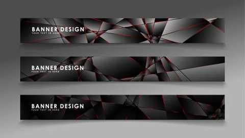 Square banner vector collection . Black premium background with luxury dark p Illustrazione stock