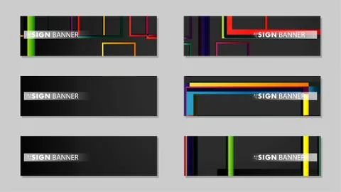 Square banner vector collection. colorful brights gradient Ilustración de archivo
