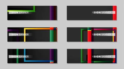 Square banner vector collection. colorful brights gradient Stock Illustration