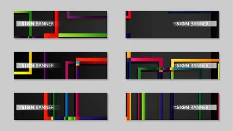 Square banner vector collection. colorful brights gradient Ilustración de archivo
