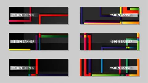 Square banner vector collection. colorful brights gradient Ilustración de archivo