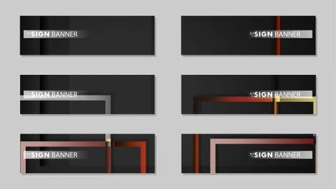 Square banner vector collection. stone and brick gradient color composition Stock Illustration