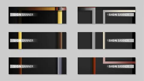 Square banner vector collection. stone and brick gradient color composition Stock Illustration