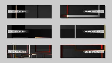 Square banner vector collection. stone and brick gradient color composition Illustrazione stock