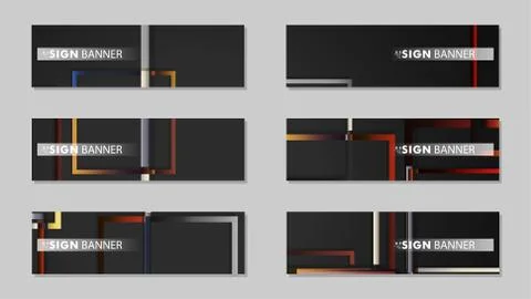 Square banner vector collection. stone and brick gradient color composition Ilustración de archivo