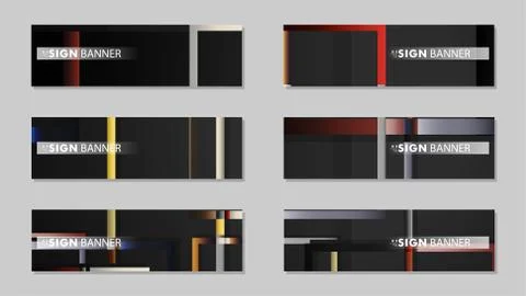 Square banner vector collection. stone and brick gradient color composition Stock Illustration