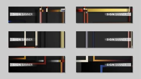 Square banner vector collection. stone and brick gradient color composition Stock Illustration