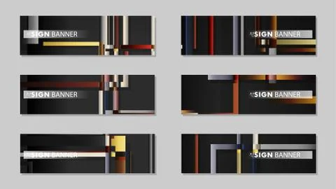Square banner vector collection. stone and brick gradient color composition Ilustración de archivo