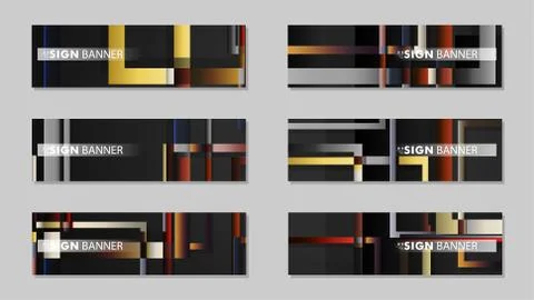 Square banner vector collection. stone and brick gradient color composition Ilustración de archivo