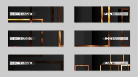 Square banner vector collection. wood gradient color composition Stock Illustration