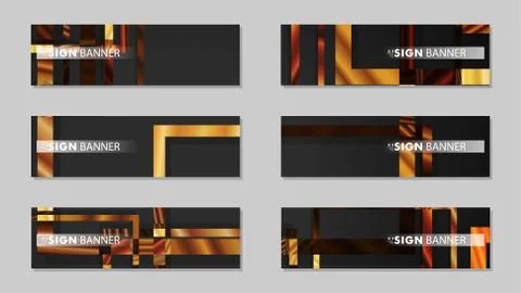 Square banner vector collection. wood gradient color composition Stock Illustration