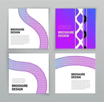 Square banners. Covers design templates for brochure, flyer, magazine. Violet Stock Illustration