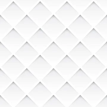 Square bas relief white color seamless pattern background graphic illustratio Stock Illustration