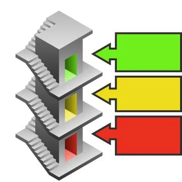 Square base staircase tower Ilustración de archivo