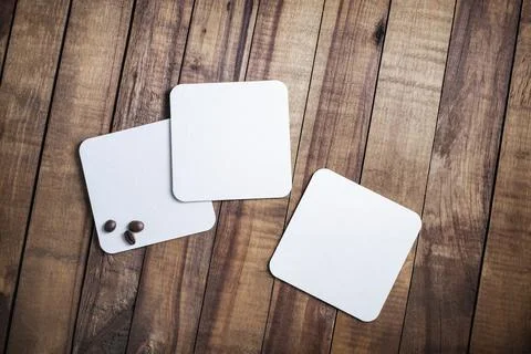Square beer coasters Stock Photos