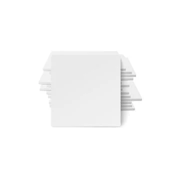 Square beer coasters turned to front, realistic vector illustration isolated. Stock Illustration