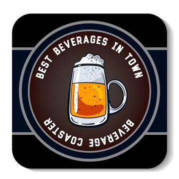 Square Beverage Coaster Color Stock Illustration