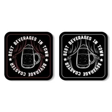 Square Beverage Coaster White Stock Illustration