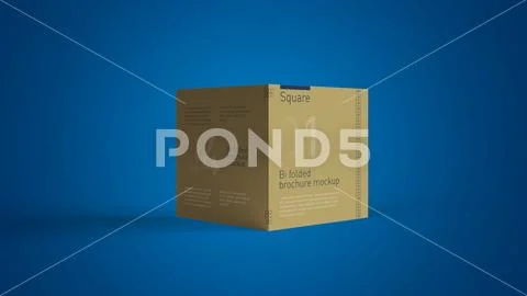 Square Bi Fold Brochure Mockup PSD 템플릿