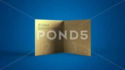 Square Bi Fold Brochure Mockup Plantilla PSD