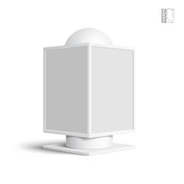Square billboard lightbox, on a white background イラスト素材