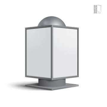 Square billboard lightbox, on a white background イラスト素材