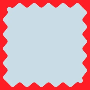 Square with billowy edges. Distorted, deformed square frame, border element.  스톡 일러스트