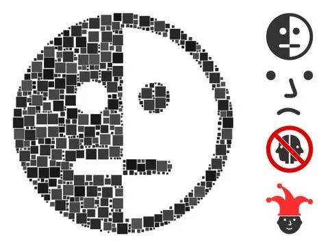 Square Bipolarity Face Icon Vector Mosaic Illustrazione stock