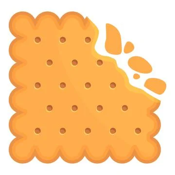 Square biscuit icon cartoon vector. Cookie food Ilustración de archivo