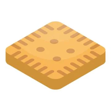 Square biscuit icon, isometric style Illustrazione stock