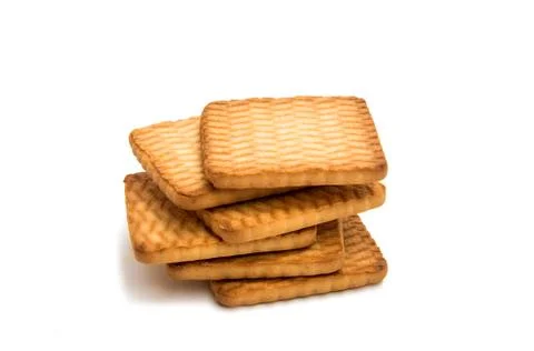 Square Biscuit isolated Stock Photos