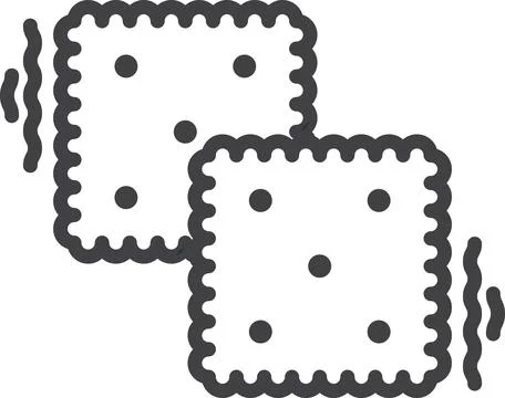 Square biscuits illustration in minimal style Illustrazione stock