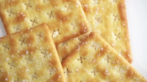 Square biscuits with sugar sprinkles, Stock Footage 154414890
