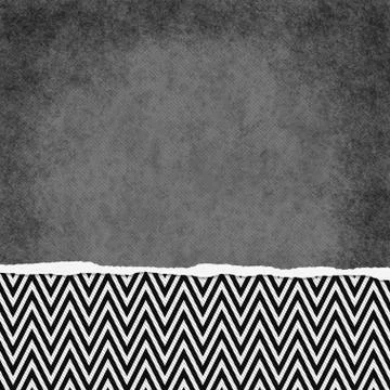Square black and white zigzag chevron torn grunge textured background Stock Illustration