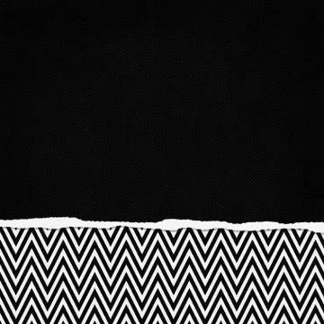 Square black and white zigzag chevron torn grunge textured background Stock Illustration