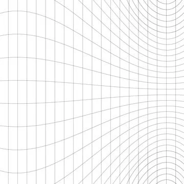 Square Black and Wight Abstract Curved Grid Illustrazione stock