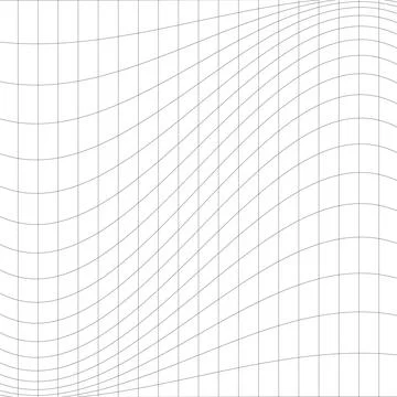 Square Black and Wight Abstract Wavy Uneven Grid Illustrazione stock