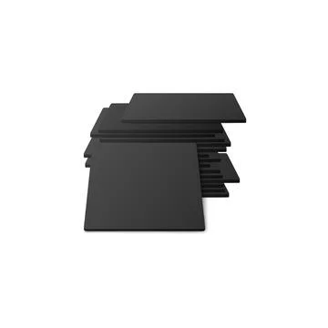 Square black beer coasters or table mats realistic vector illustration isolat Stock Illustration