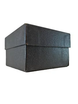 A square black box complete with a lid on top looks elegant Stock Photos
