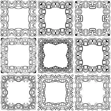 Square black frame set Stock Illustration