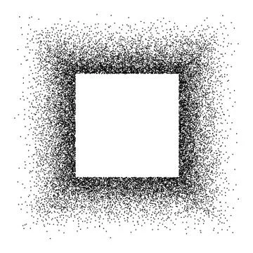Square black glitter frame isolated on white. Simple creative festive design for Stock Illustration
