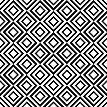 Square black line seamless pattern on white background. Simple background Stock Illustration