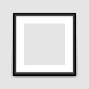 Square black photo frame template. Empty vertical banner with advertising gray 库存插图
