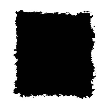 Square Black Rustic Rough Torn Paper Frame Background Vintage Retro Style w.. Stock Illustration