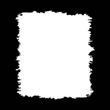 Square Black Rustic Rough Torn Paper Frame Background Vintage Retro Style w.. Stock Illustration