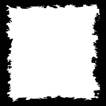 Square Black Rustic Rough Torn Paper Frame Background Vintage Retro Style w.. Stock Illustration