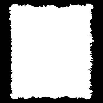 Square Black Rustic Rough Torn Paper Frame Background Vintage Retro Style w.. Stock Illustration